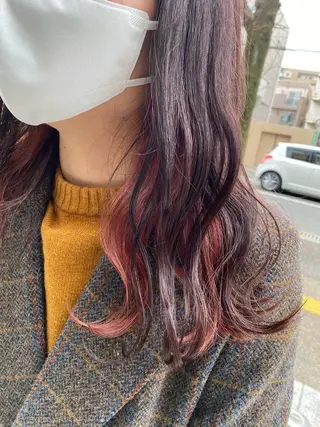 セミロング カラー 福田 里央のヘアスタイル