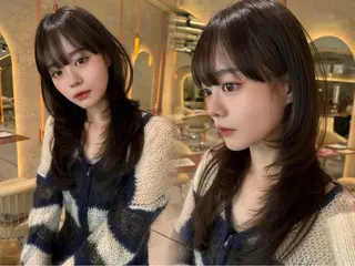 ロング カラー レイヤー／縮毛矯正/ 髪質改善【タケル】のヘアスタイル