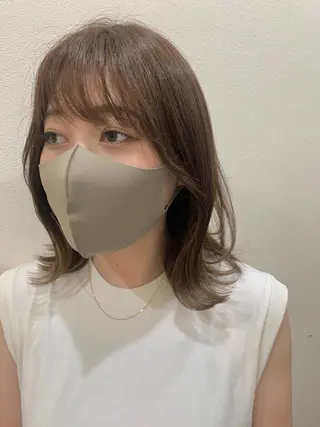 ミディアム カラー 透明感/ 美髪矯正/田中恭のヘアスタイル