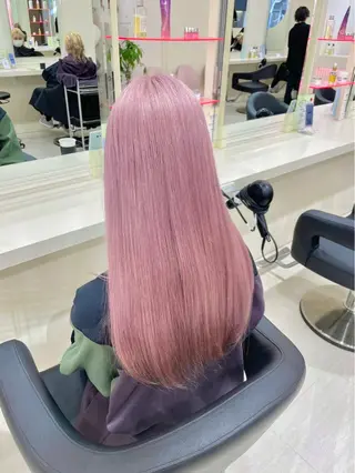 ロング カラー ヘアアレンジ 韓国レイヤー＆ピンク 艶髪🩶maikoのヘアスタイル