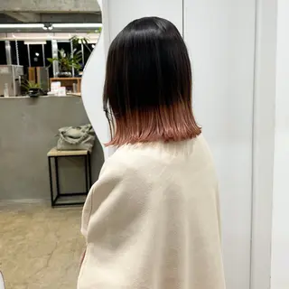 ミディアム 茜璃/ブリーチカラー /レイヤーカットのヘアスタイル