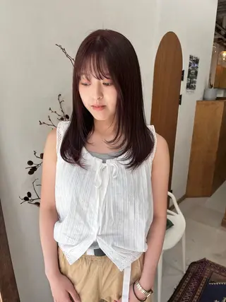 セミロング カラー ヘアアレンジ esu西梅田所属・ena/ブリーチなし 透明感・レイヤー🎀のヘアスタイル