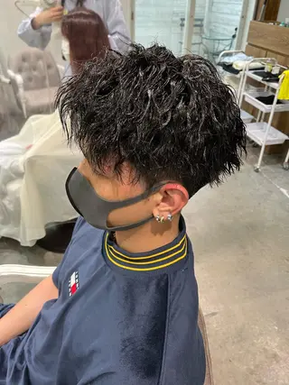 ショート パーマ メンズ アイブロウ 京都駅メンズカット/ パーマ/Keigoのヘアスタイル