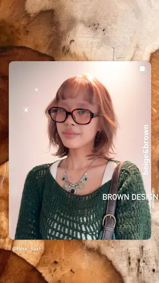 ミディアム カラー saki/Insta fleur_sakiのヘアスタイル