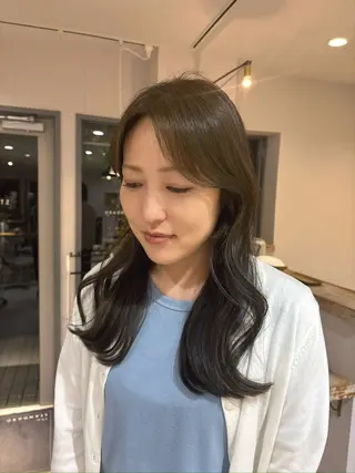 カラー 🎀調布仙川透明感オ リーブカラー干莉🎀のヘアスタイル