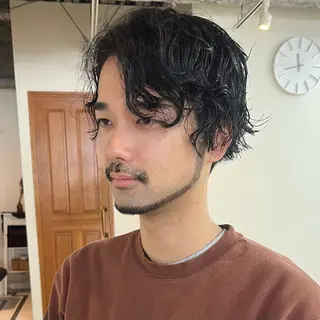 ミディアム 大人メンズヘア メンズパーマSHUNのヘアスタイル