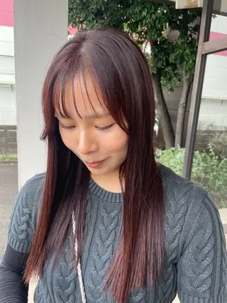 ロング カラー 梨子🐣艶カラー🌈 ダメージレス💖のヘアスタイル