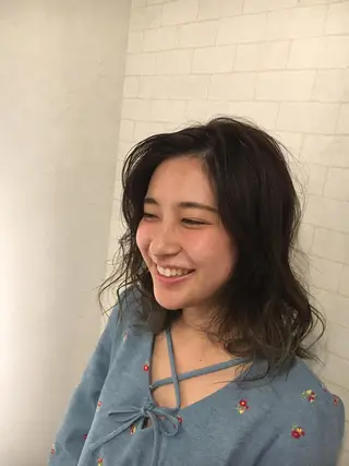 ミディアム パーマ JILBLAN京都 ショート/ハイライトのヘアスタイル