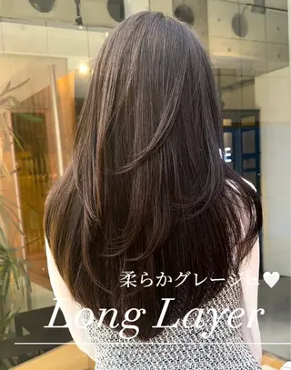 ロング カラー 韓国ヘア♡ 顔まわりカットayaのヘアスタイル
