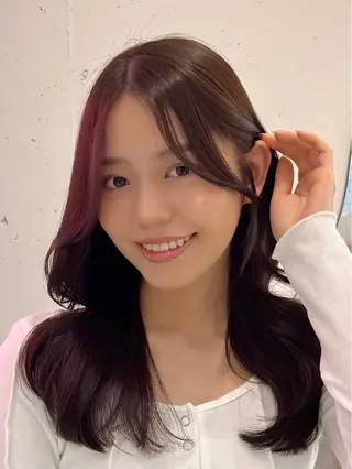 ロング カラー パーマ ヘアアレンジ メンズ キッズ 新宿/小顔レイヤー/ 顔まわり/西慶太朗のヘアスタイル