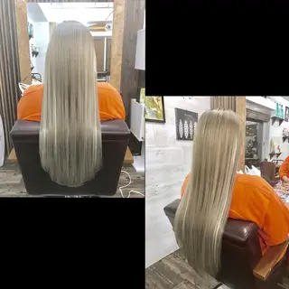 ロング ✯カラー&編み込み エクステ✯池田智博✯のヘアスタイル