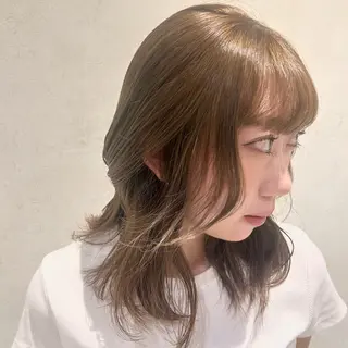 ミディアム 縮毛矯正/ 輝く透明感カラー🌺のヘアスタイル