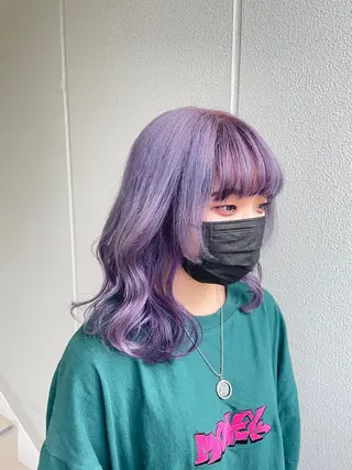 ロング カラー ヘアアレンジ 艶髪✨寒色カラー✨ 翁長孝輔のヘアスタイル