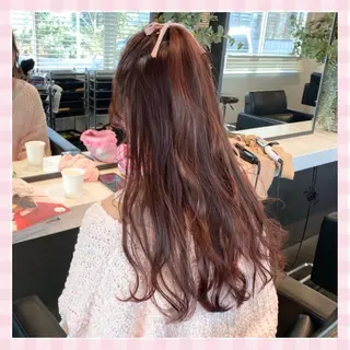 ロング カラー ヘアアレンジ 💗ガーリーヘア🎀 saki💗のヘアスタイル