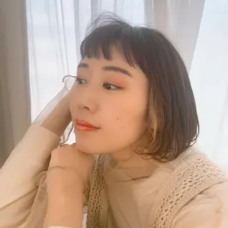 ミディアム カラー ボブ/暖色/デザイン KOYUKI⛄️のヘアスタイル