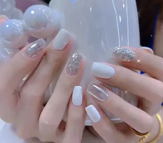 ネイル フィルイン、長さ出し 深爪矯正のネイルデザイン