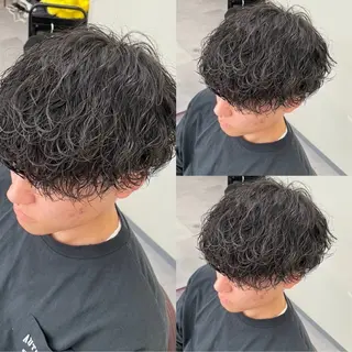 パーマ メンズ メンズカット/眉カッ ト/ブリーチ/シオリのヘアスタイル