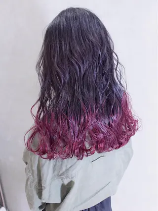 セミロング カラー ヘアアレンジ lani 天神大名/ブリーチのヘアスタイル