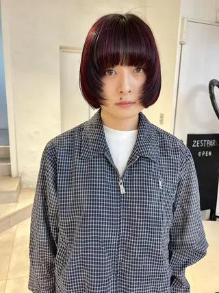 ショート カラー 顔周りカット/透明感 カラー✂️MEIのヘアスタイル