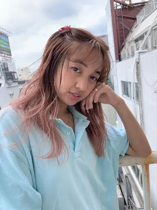 ロング カラー ヘアアレンジ 艶ハイトーン/ヘア アレンジAYAKAのヘアスタイル