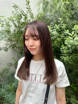 ロング カラー ヘアアレンジ タイトボブ個性派カラ ーAKANEのヘアスタイル