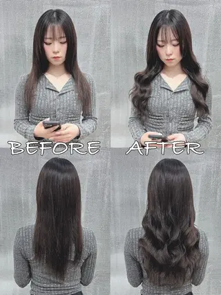 ロング カラー ヘアアレンジ LIP 大阪本店 エクステ 堀谷和孝のヘアスタイル