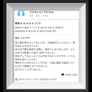 名古屋高岳 男性セラピスト川島のエステ・リラクイメージ