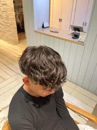 ショート パーマ メンズ BLUE       hair＆Life所属・メンズ特化 山崎  蓮のヘアスタイル