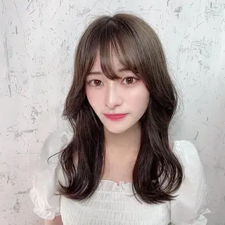 セミロング 新宿/韓国風レイヤー 髪質改善/渋谷直樹のヘアスタイル