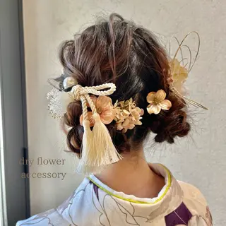 セミロング ヘアアレンジ charm《銀座》 ヘアセット/縮毛矯正のヘアスタイル