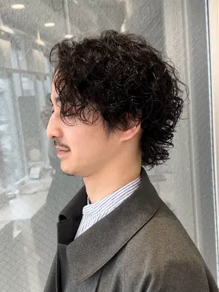 ミディアム パーマ メンズ メンズ特化❤️‍🔥 パーマ職人江口佳乃のヘアスタイル