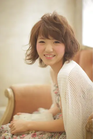 ショート ミディアム カラー パーマ _WHITE高槻所属・_WHITE高槻店 yusukeのヘアスタイル