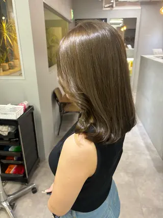 ミディアム カラー きよはらちさき🍑 柔らかカラー🌱🫧のヘアスタイル