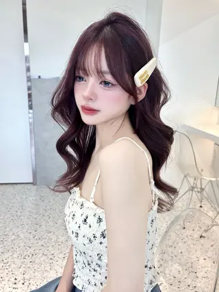 ミディアム rina／ベージュ ワンホン/韓国ヘアのヘアスタイル