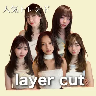 セミロング カラー 山崎/ボブ縮毛矯正 レイヤー髪質改善のヘアスタイル