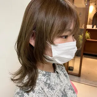 セミロング カラー ヘアアレンジ maoブリーチ無し 似合わせカラーのヘアスタイル