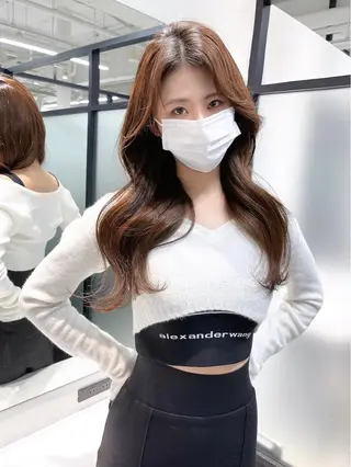 ロング 韓国レイヤーカット 髪質改善▫️水野有真のヘアスタイル