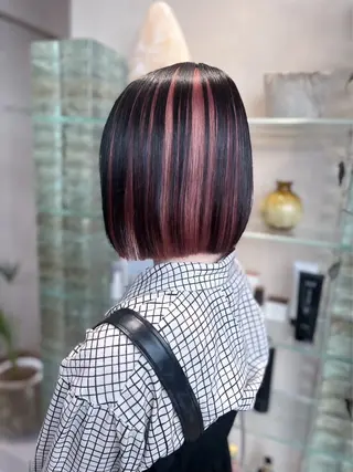 ミディアム カラー 渋谷/レイヤーボブ・ 透明感カラーしょうごのヘアスタイル