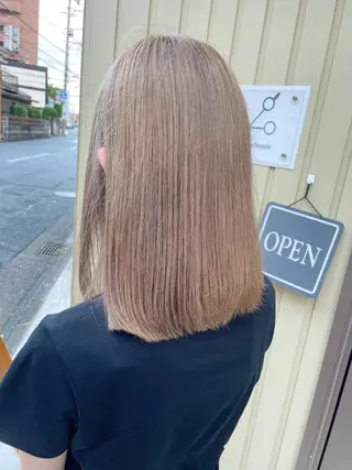 ミディアム カラー ケアブリーチ /髪質 改善/古橋圭史郎のヘアスタイル