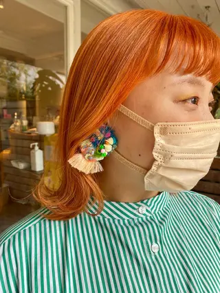 ミディアム カラー ヘアアレンジ BELLA阿部野 TOMOMIのヘアスタイル