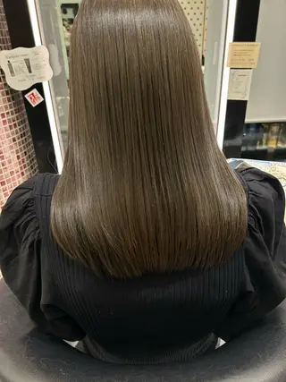 カラー コテ巻き風パーマ✨ 韓国ヘア🤎近下菜央のヘアスタイル