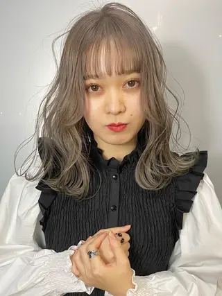 ミディアム カラー Piaコータロー ハイトーン&‪ボブのヘアスタイル