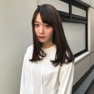 セミロング カラー 中村 研介のヘアスタイル