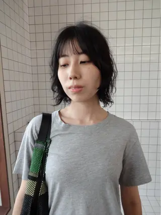 ショート カラー パーマ ボブパーマ/パーマ ウルフパーマのヘアスタイル