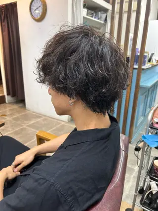 ショート パーマ メンズ CECIL hair なんば店所属・メンズパーマ 艶髪☆店長☆有馬のヘアスタイル