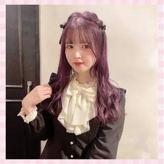 ロング カラー ヘアアレンジ 💗ガーリーヘア🎀 saki💗のヘアスタイル