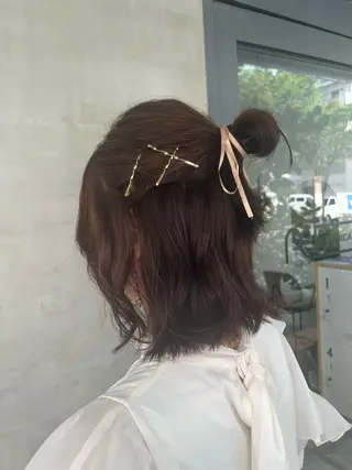 ショート カラー ヘアアレンジ A･One  青山店所属・🦎今川 かりん🦎のヘアスタイル