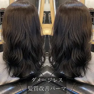 セミロング カラー パーマ 美髪矯正 🌈髪質改善 山下のヘアスタイル