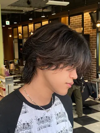 メンズ 透明感ブリーチ/ メンズパーマのヘアスタイル