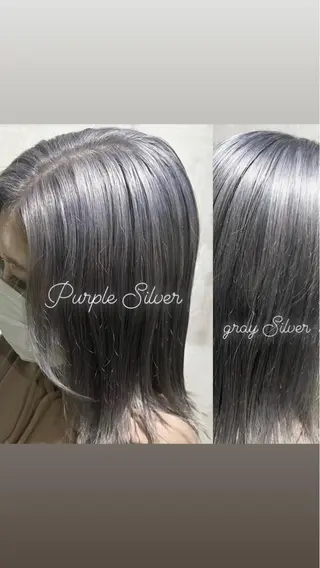 ミディアム カラー mimiiy梅田 中崎町ハイトーンのヘアスタイル